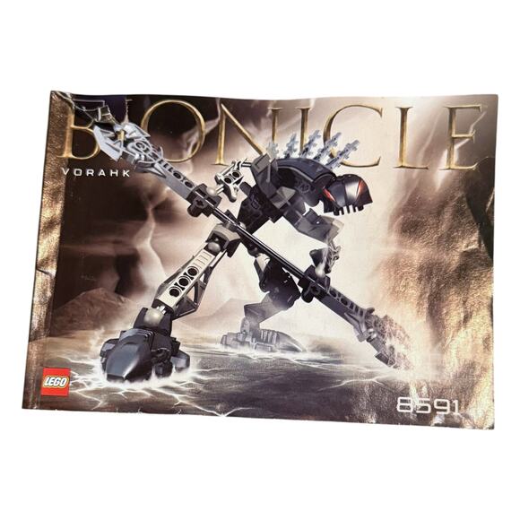 VTG LEGO BIONICLE Rahkshi Vorahk Black Gray 8591 Canister Complete DAMAGED Book - Picture 11 of 12